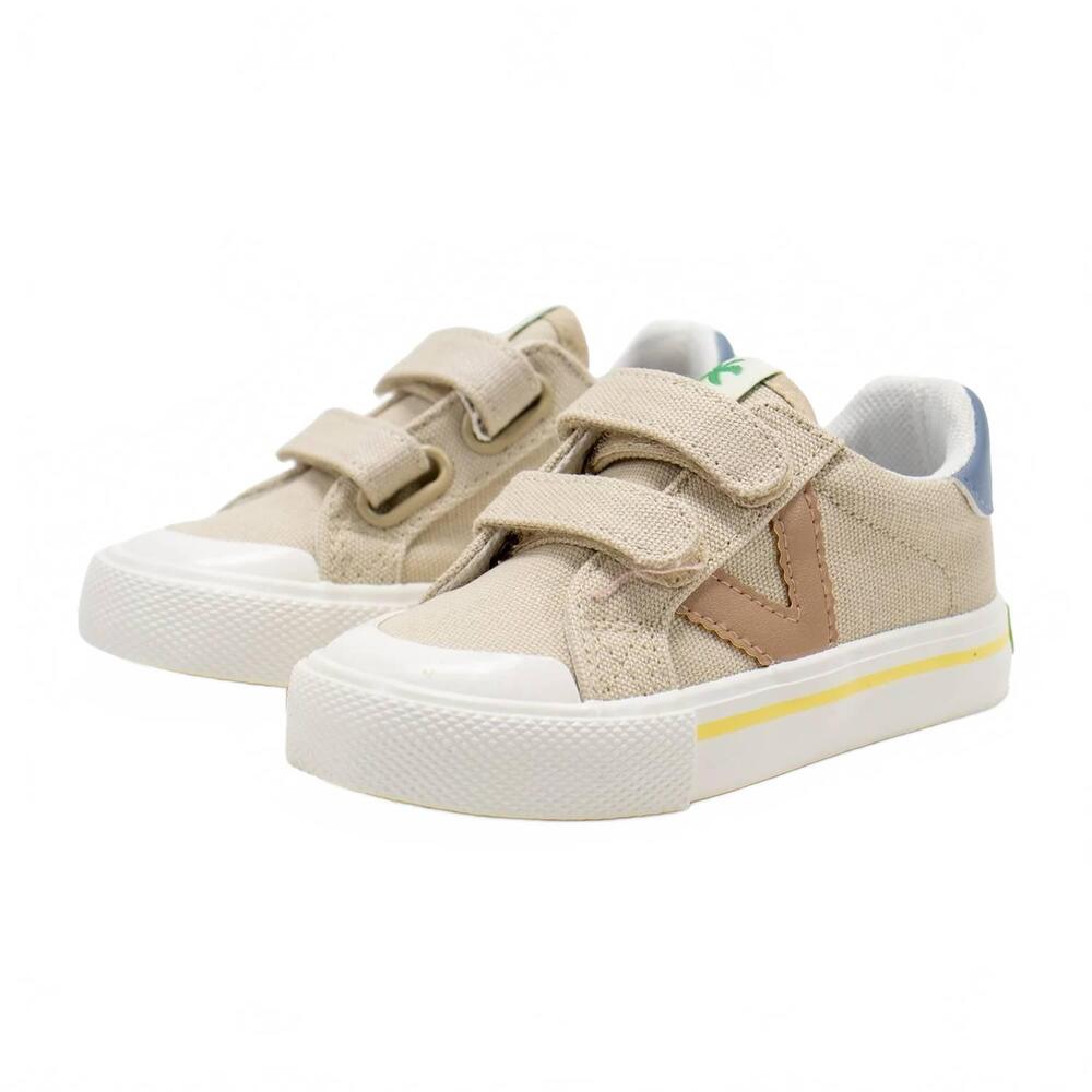 NEW VICTORIA girl's tribe canvas sneakers in beige